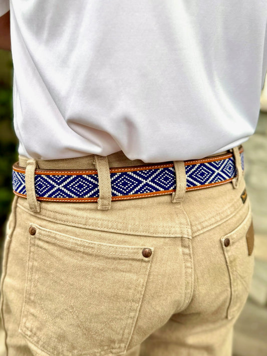 The Founder's Belt - Navy & White