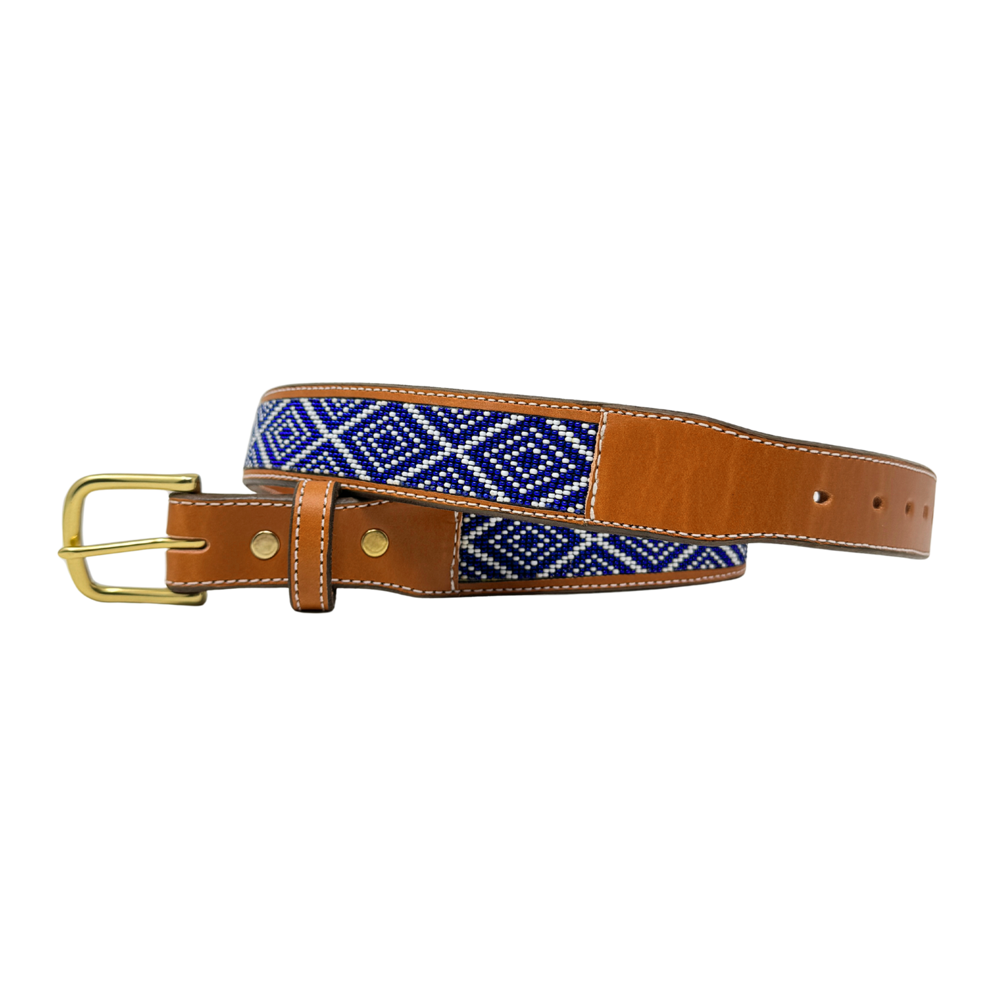 The Founder's Belt in navy and white