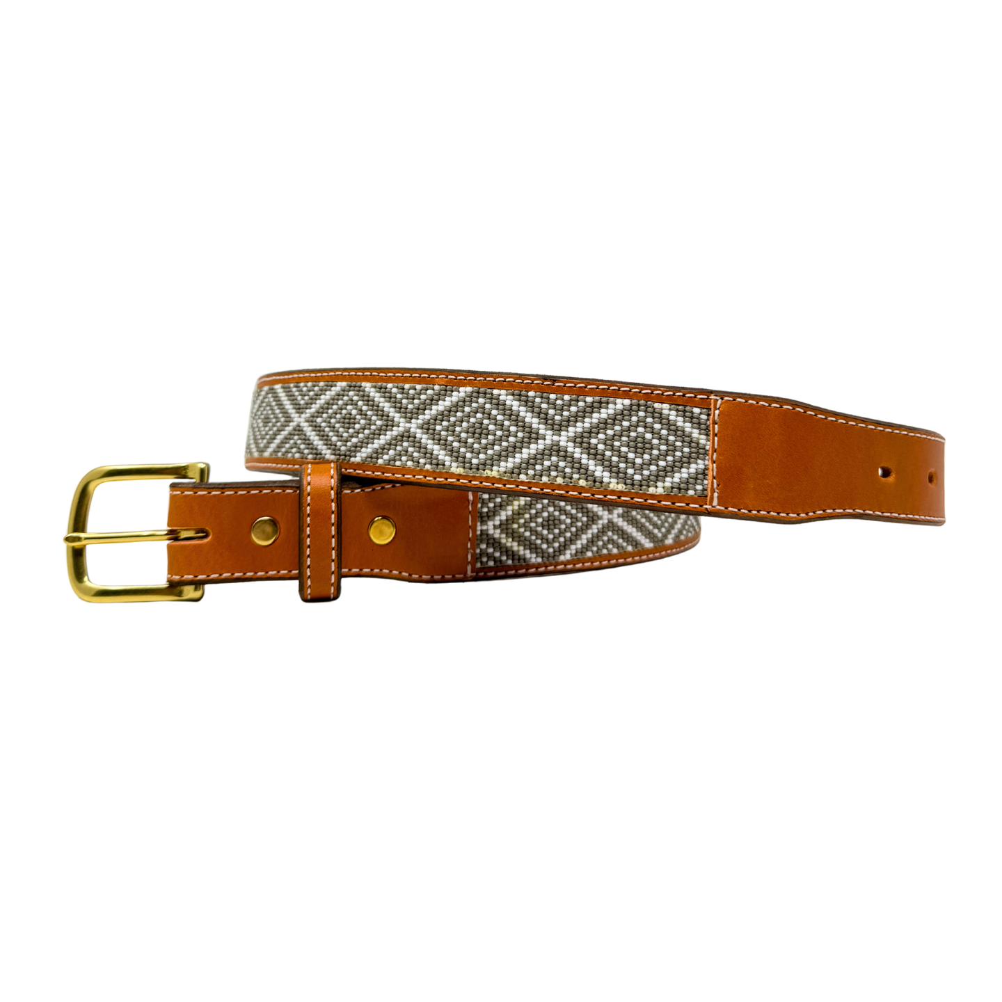 The Founder's Belt in gray and white