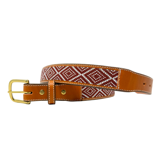 The Founder's Belt - Brown & White