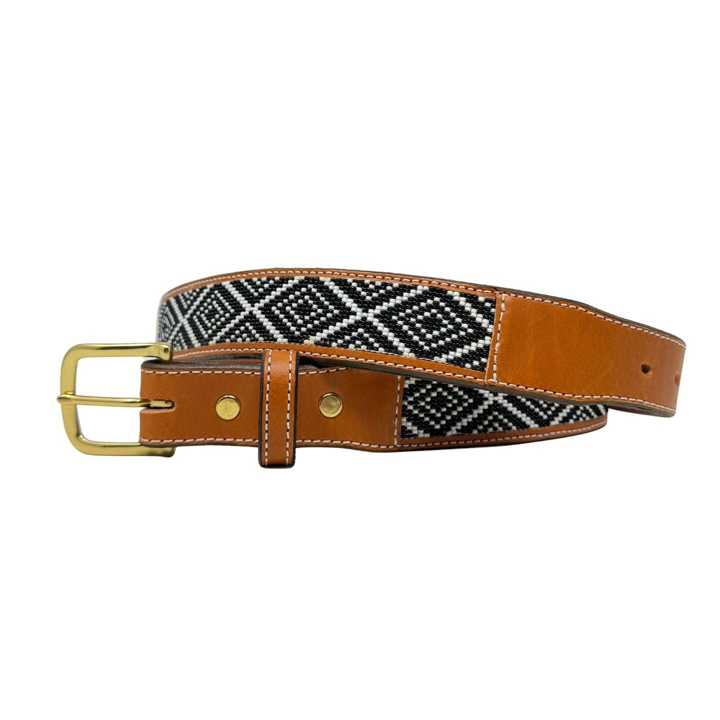 The Founder's Belt in black and white