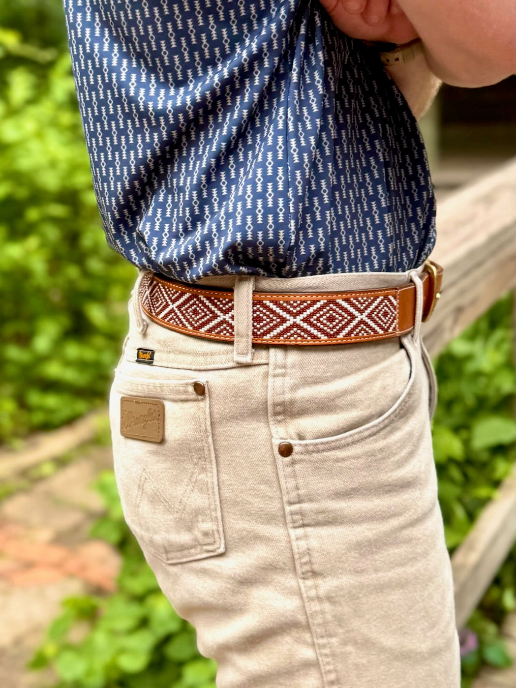 The Founder's Belt - Brown & White