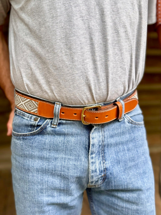 The Founder's Belt - Gray & White