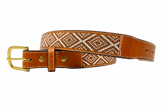 The Founder's Belt - Brown & White